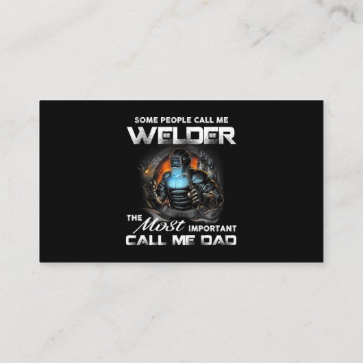 Mens Welder Vater der wichtigste nennt mich Vater  Visitenkarte (Rückseite)