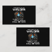 Mens Welder Vater der wichtigste nennt mich Vater  Visitenkarte (Vorne/Hinten)