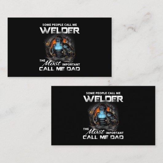 Mens Welder Vater der wichtigste nennt mich Vater  Visitenkarte (Vorne/Hinten)