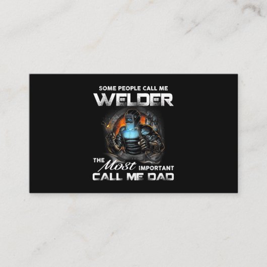 Mens Welder Vater der wichtigste nennt mich Vater  Visitenkarte (Vorderseite)
