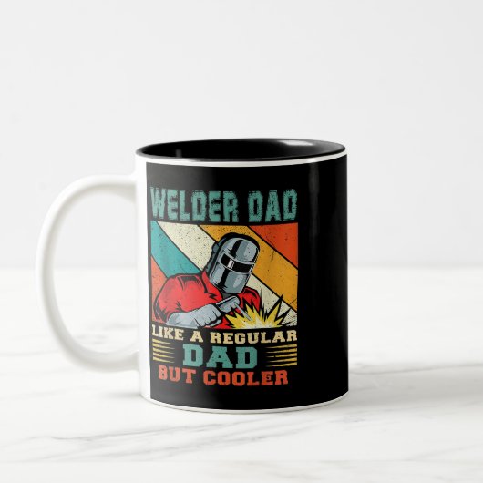 Mens Welder Vater wie ein regelmäßiger Vater, aber Zweifarbige Tasse (Links)