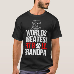 Mens Weltbest Pit Bull Großvater Dog Lovers D T-Shirt