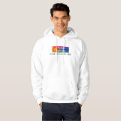 Mens White Hoodie Fügen Sie hier Ihren Text für da (Vorne ganz)