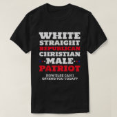 Mens White Straight Republikanischer Christlicher T-Shirt (Design vorne)