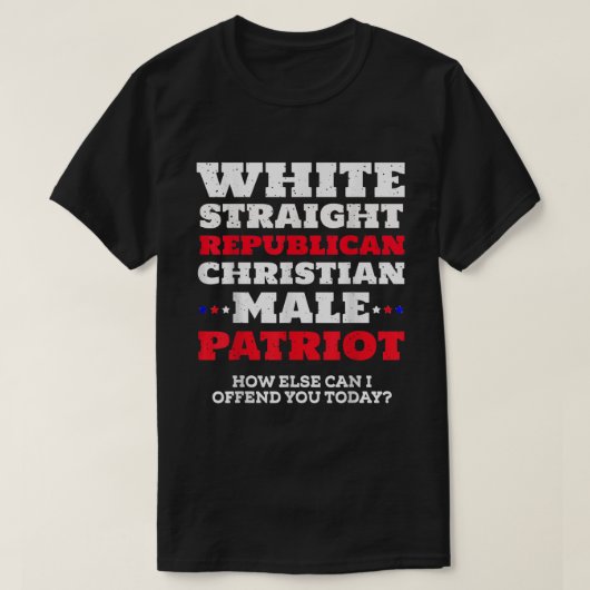 Mens White Straight Republikanischer Christlicher  T-Shirt (Design vorne)
