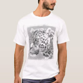 Mens White T Shirts Leopard Leopard Leopard Elegan (Vorderseite)