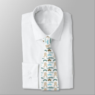 Men's White Tiled Designer Mustache-Krawatte Krawatte