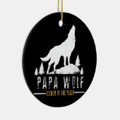 Mens Wolf Pack Vater Papa Wolf für Vater Keramik Ornament (Rechts)