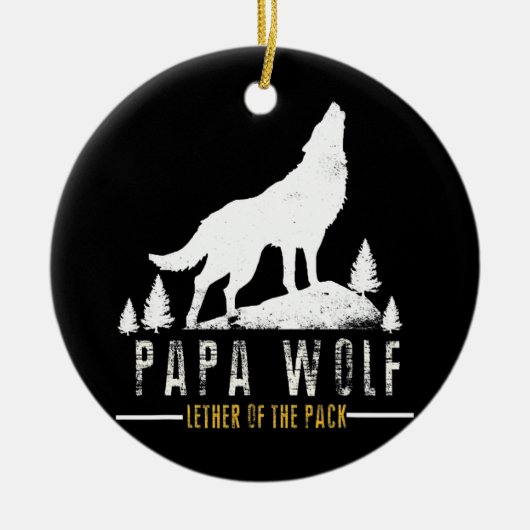 Mens Wolf Pack Vater Papa Wolf für Vater Keramik Ornament (Vorne)