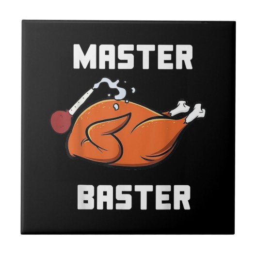 Mens Women Master Baster Funny Turkey Baster Danke Fliese (Vorderseite)