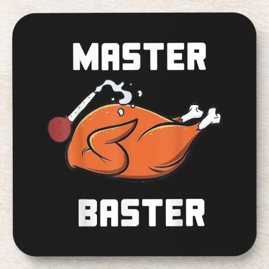 Mens Women Master Baster Funny Turkey Baster Danke Getränkeuntersetzer (Vorderseite)