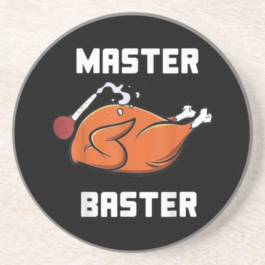 Mens Women Master Baster Funny Turkey Baster Danke Getränkeuntersetzer (Vorne)