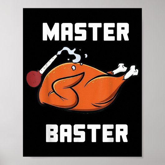 Mens Women Master Baster Funny Turkey Baster Danke Poster (Vorne)