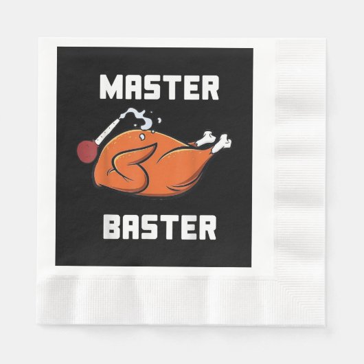 Mens Women Master Baster Funny Turkey Baster Danke Serviette (Vorderseite)
