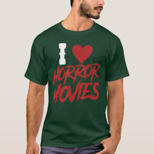 Mens Womens Ich liebe Horrorfilme Freunde T-Shirt