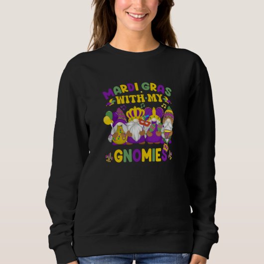 Mens Womens Jester Mardi Gras Gnomes 2023 With My  Sweatshirt (Vorderseite)