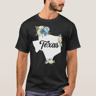 Mens Womens Kids Texas Zuhause Staat Karte Blume T-Shirt