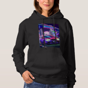 Mens Womens Nissan Skyline Gt-R34 Vaporwave Hoodie