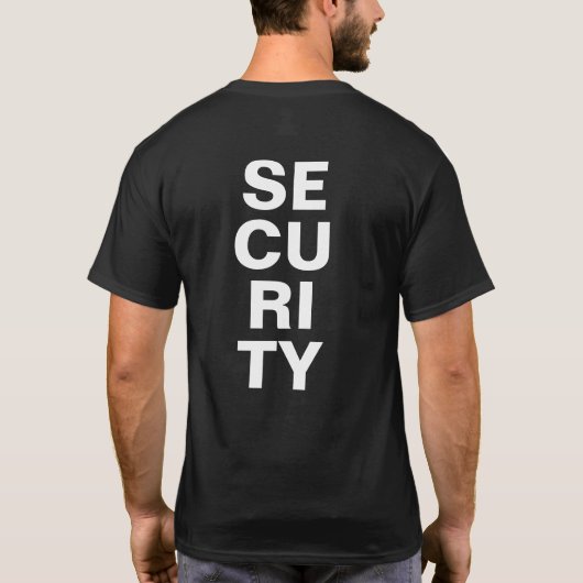 Mens Womens Unisex Security Zweiseitige Printwerbu T-Shirt (Rückseite)