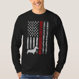 Mens World's Best Dackel Vater Vintag American U T-Shirt