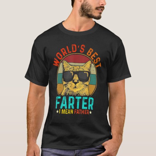 Mens Worlds Best Farter I Gemein Vater Funny Cat D T-Shirt (Vorderseite)