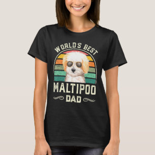 Mens Worlds Best Maltipoo Vater Vintager Hund Vate T-Shirt