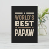 Mens World's Best Papaw Grandpa-Geschenk Dankeskarte (Stehend Vorderseite)