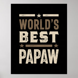 Mens World's Best Papaw Grandpa-Geschenk Poster
