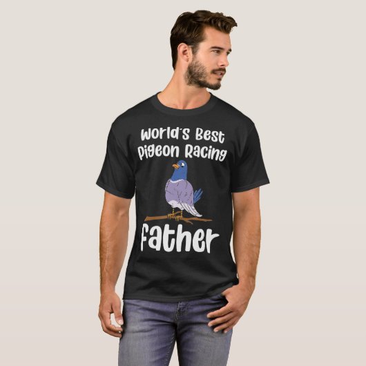 Mens Worlds Best Pigeon Racing Pater Vogelbeobacht T-Shirt (Vorne ganz)