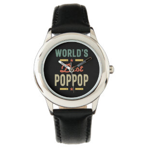 Mens World's Best PopPop-Vater Großvater Geschenk Armbanduhr