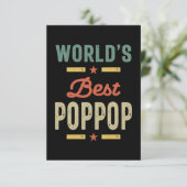 Mens World's Best PopPop-Vater Großvater Geschenk RSVP Karte (Stehend Vorderseite)