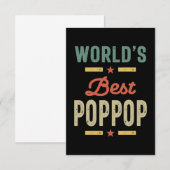 Mens World's Best PopPop-Vater Großvater Geschenk RSVP Karte (Vorne/Hinten)