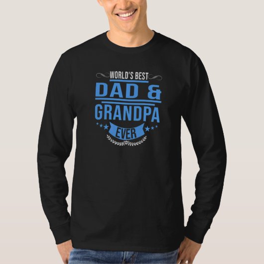Mens World's Best Vater & Opa jemals Grandad T-Shirt (Vorderseite)