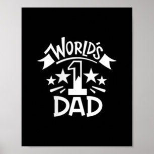 Mens Worlds Nummer 1 Vater Minimal Emblem Vatertag Poster