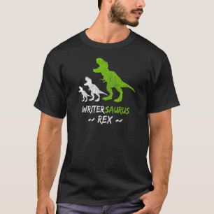 Mens Writersaurus T Rex Writer Saurus Dinosaur Vin T-Shirt