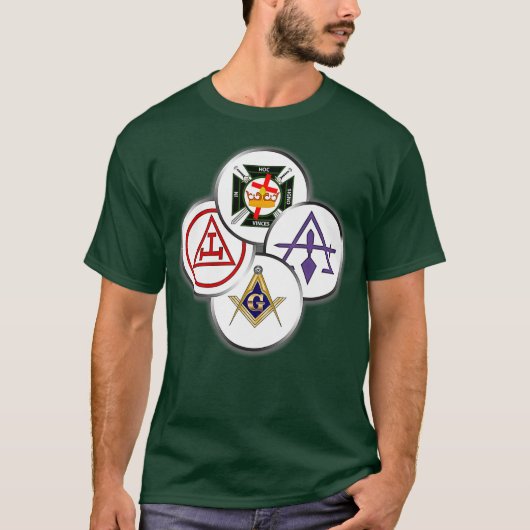 Mens York Rite Mason Circles Masonic T-Shirt (Vorderseite)