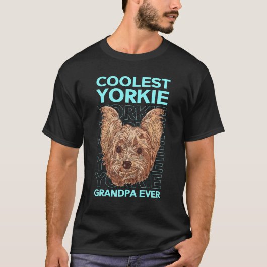 Mens Yorkie Grandpa Dog Owner Yorkshire Terrier T-Shirt (Vorderseite)
