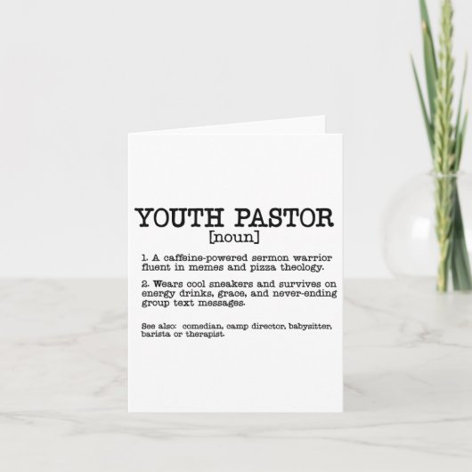 Mens Youth Pastor Definition Funny Zitat Karte (Vorderseite)