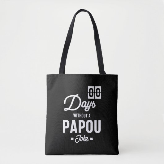Mens Zero Days ohne Papou Joke Tasche (Vorderseite)