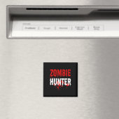 Mens Zombie Hunter Beängstigend Halloween Magnet (In Situ (Geschirrspüler))