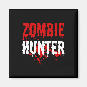 Mens Zombie Hunter Beängstigend Halloween Magnet