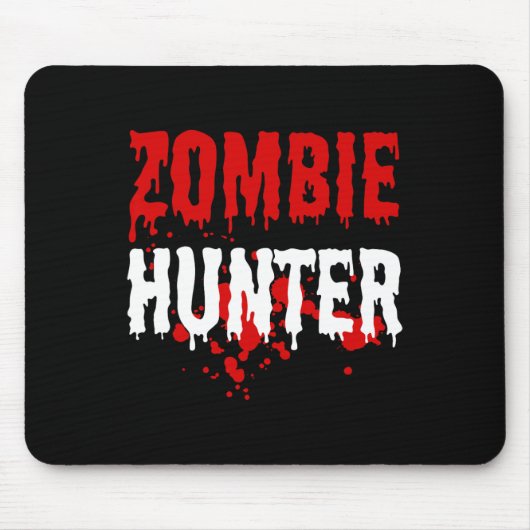Mens Zombie Hunter Beängstigend Halloween Mousepad (Vorne)