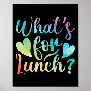 Mensa-Dame Was gibt's zum Mittagessen Schulcafeter Poster