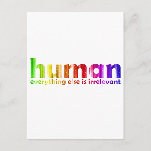 Mensch - Alles andere ist irrelevant Postkarte (Vorderseite)
