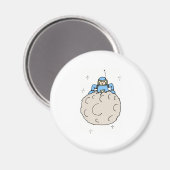 Mensch auf dem Mond Magnet (Vorderseite/Rückseite)