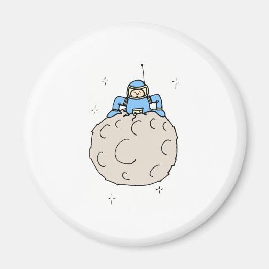 Mensch auf dem Mond Magnet (Vorne)