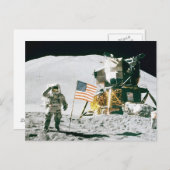 Mensch auf dem Mond Postkarte (Vorne/Hinten)