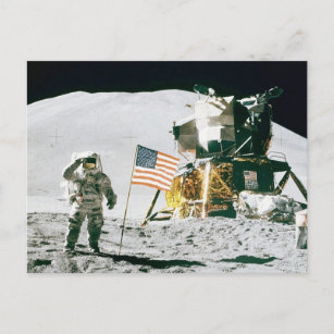 Mensch auf dem Mond Postkarte