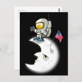 Mensch auf dem Mond Postkarte (Vorne/Hinten)