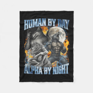 Mensch bei Tag Alpha bei Nacht Cool Lustiger Alpha Fleecedecke